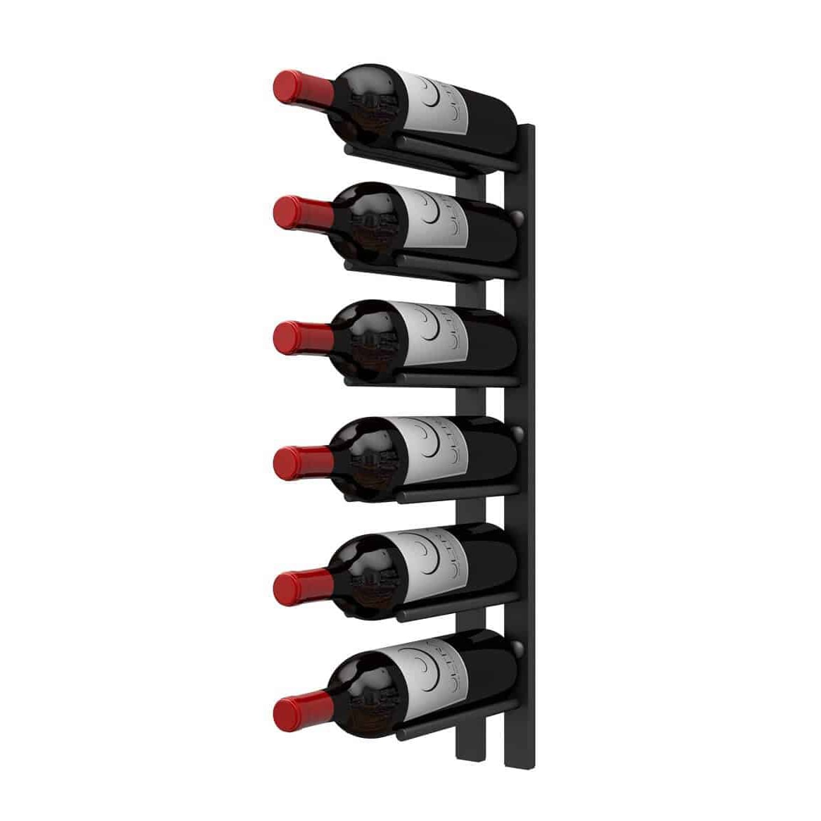 2 ft Wall Rails Metal Wine Rack 6 Bottle
