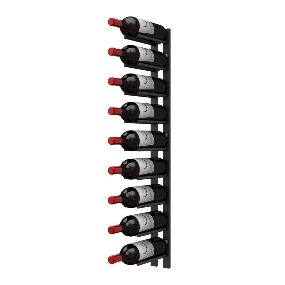3 ft Wall Rails Metal Wine Rack 9 Bottle